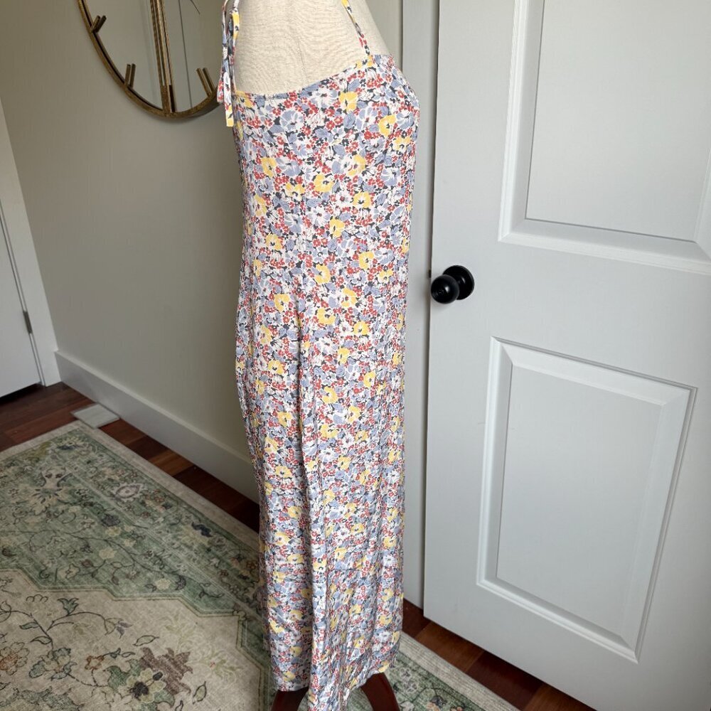 Reformation Silk Floral Midi Dress Size Small Bias Cut Slip Spaghetti Strap - Picture 3 of 9